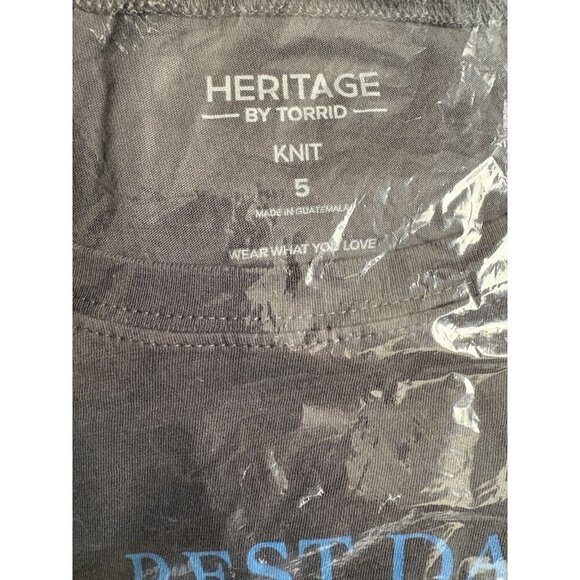 Torrid +5 Steel Gray Self Care Graphic Crew Neckline Cotton Short Sleeve Tee - Picture 6 of 6